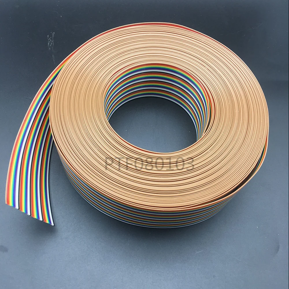 1M 2M 5M 10M 40 pin Flat Color Rainbow Ribbon IDC Cable Wire Rainbow Cable