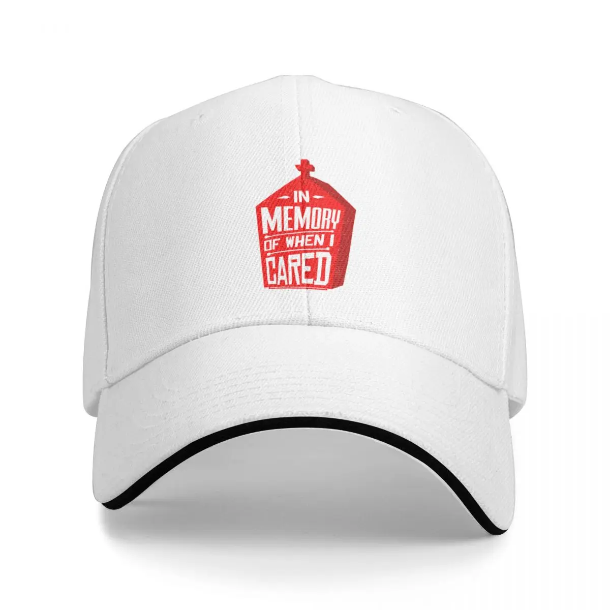 In Memory Of When I Cared Funny Joke Gag Red Cap Baseball Cap rave beach hat men's hats Women's