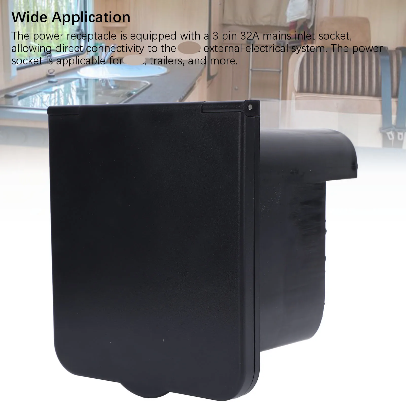 

1PC 32A 3 Pin RV Shore Power Receptacle Inlet Socket Flush Mount Water Resistant for Motorhome Trailer