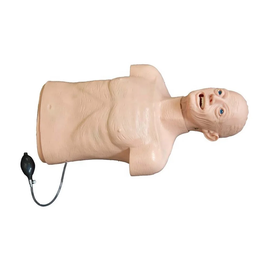 Half-body CPR Training Manikin (the Elderly),Old People Oral or Nasal Intubation and Esophageal Intubation Simulator