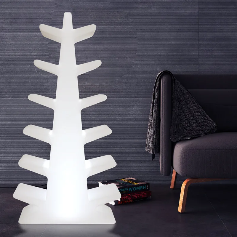 LED Luminous Furniture Christmas Tree Shape 4 Layers 6 Layers Bookshelf Vertical Storage Bookshelf Floor Shelf