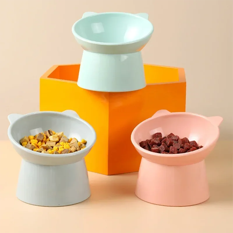 Pet Dog Cat Bowl with Raised Stand Pet Food Cat feeder Protect Cervical Vertebra cat food bowl for dogs Pet Products