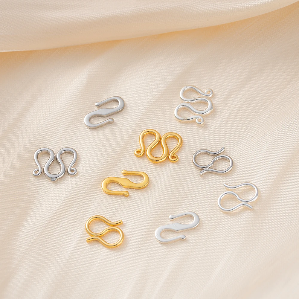 20pcs/Lot S M S Shape End Clasps Hooks Chains Connectors For Jewelry Making DIY Handmade Bracelets Necklaces Accessories Crafts
