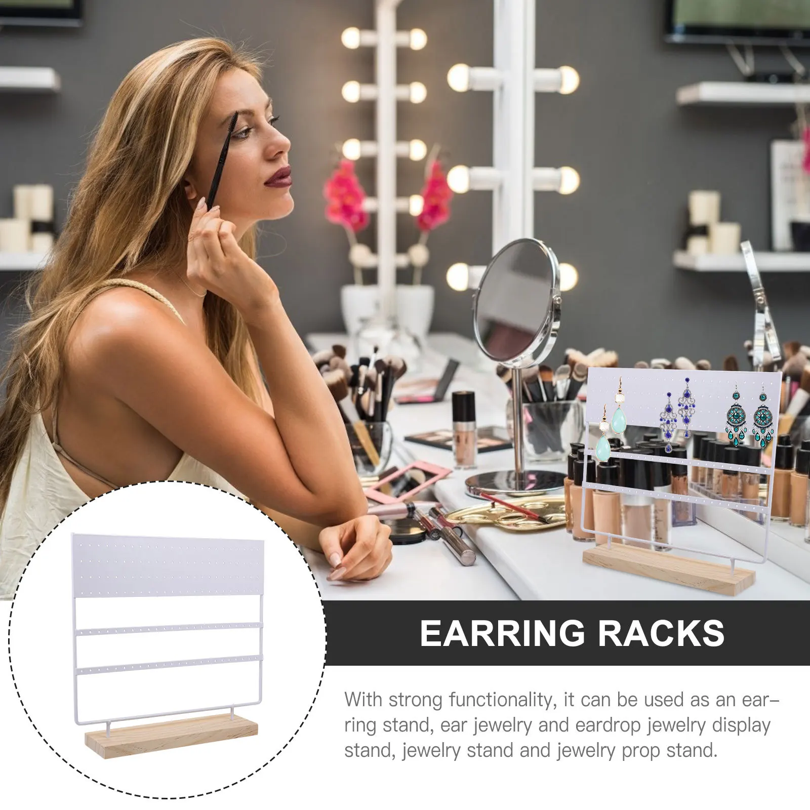 1Pcs Ear Stud Display Rack Iron Jewelry Tower Practical Three Layers Organizer Creative Stand for Earrings Bedroom Dressing