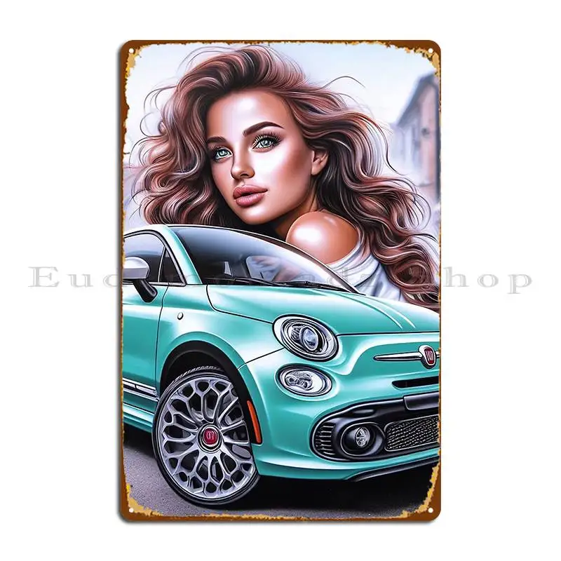 Dolce Vita Girl 500 Metal Plaque Poster Wall Cave Kitchen Funny Cave Designer Tin Sign Poster