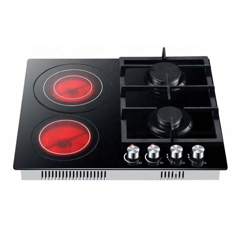 

Ceramic Hob with 2 Burner Gas and Electric Induction Hob Cooktop Kitchen Cooker