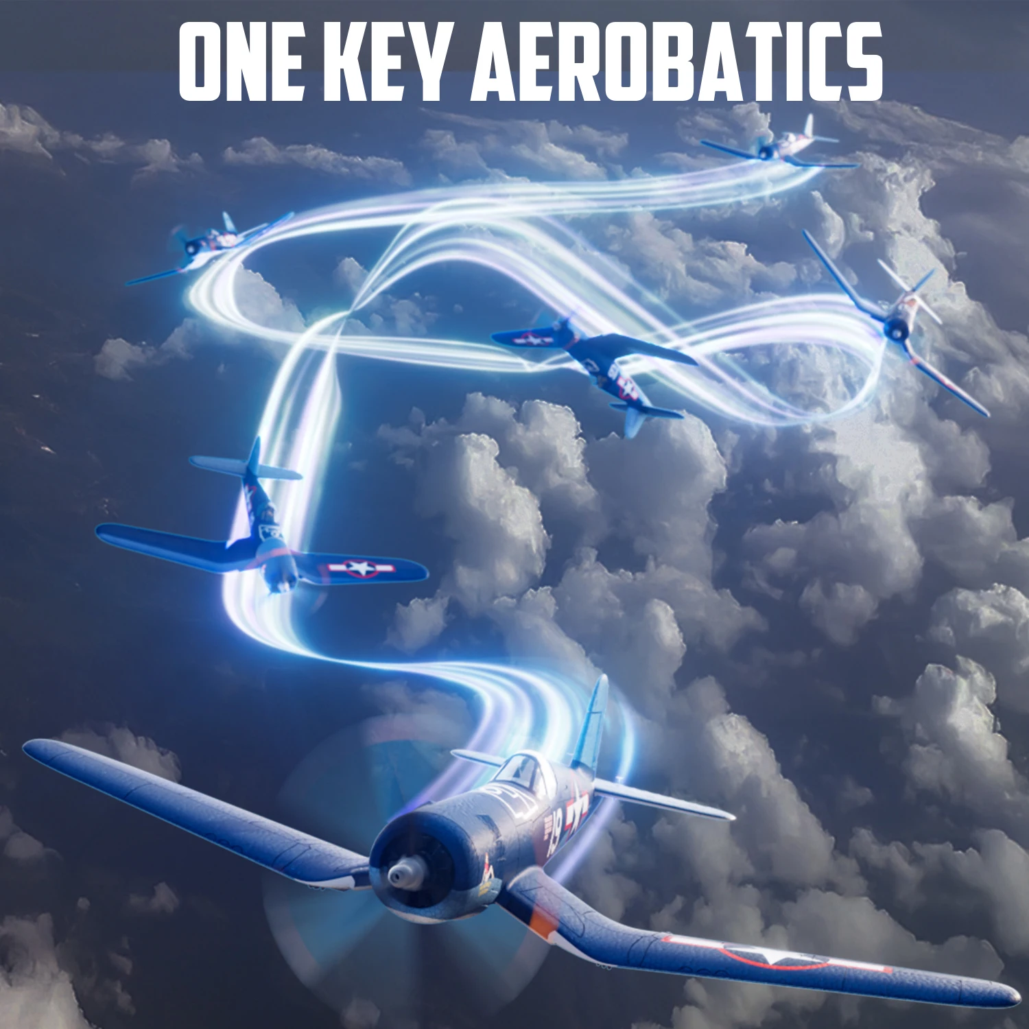 Corsair 500mm Brushless RC Warbird – 4-Channel 2.4GHz RTF Airplane with 6-Axis Gyro, 3 Flight Modes & One-Key Aerobatics 5