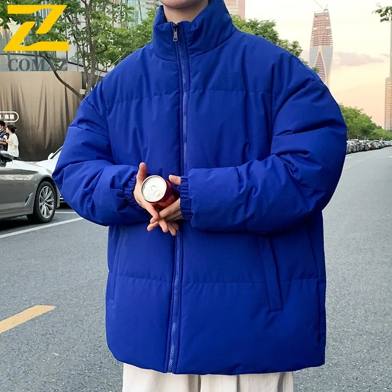 COMXZ Men Outdoor Windbreaker Winter Waterproof Windproof Cotton-Padded Coat Casual Streetwear with Thermal Lining  Long Jacket