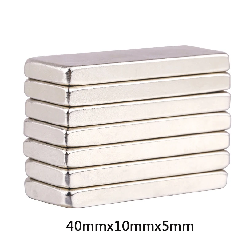 2/5/10/15/20PCS 40x10x5mm Block Strong Rare Earth Magnet N35 Big Rectangular Neodymium Magnets Sheet 40x10x5 40*10*5