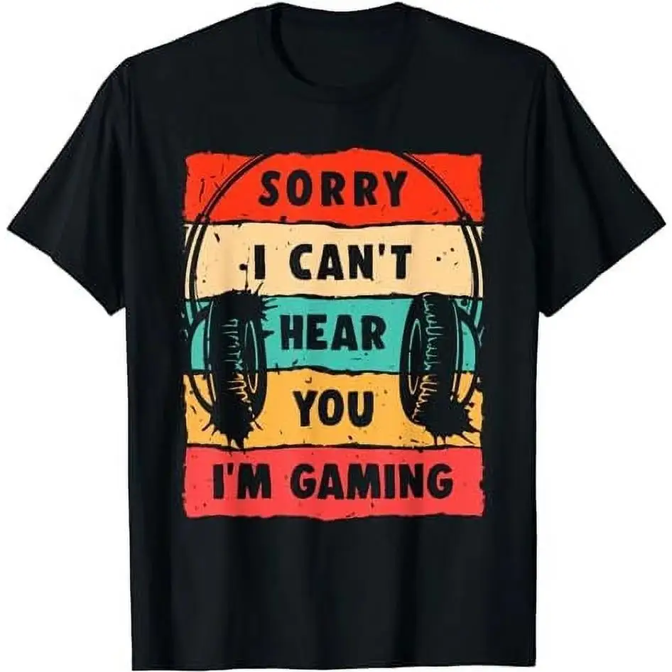

Funny I'm Gaming T-shirt, Retro Sorry I Can't Hear You Gamer Gift, Video Games Humor Top for Women