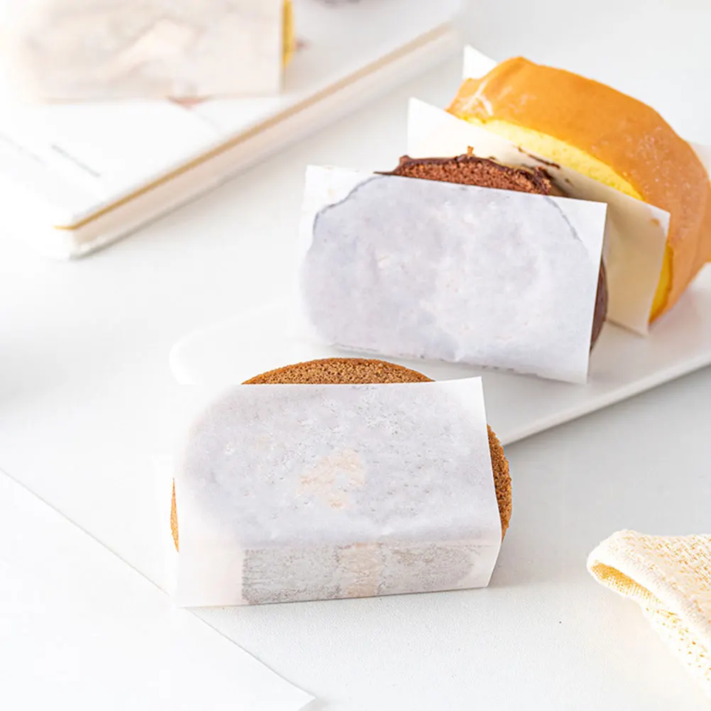 

100pcs Cake Paper Sheets Oil Resistant Swiss Roll Liners Baking Wrapping Papers Food Grade Packing For Cake Roll Packaging Home