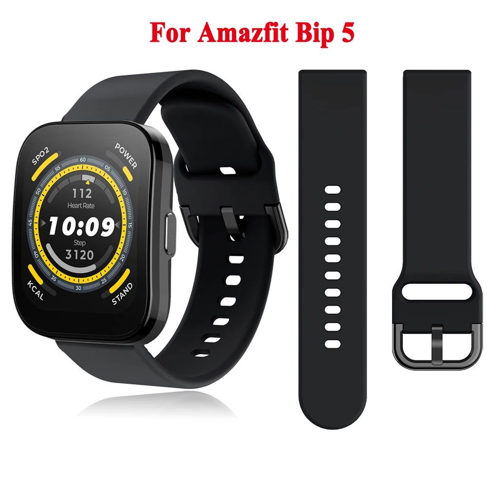 حزام سيليكون ناعم لـ Amazfit Bip 5 ساعة ذكية ، معصم بديل ، سوار رياضي ، 22 ، من