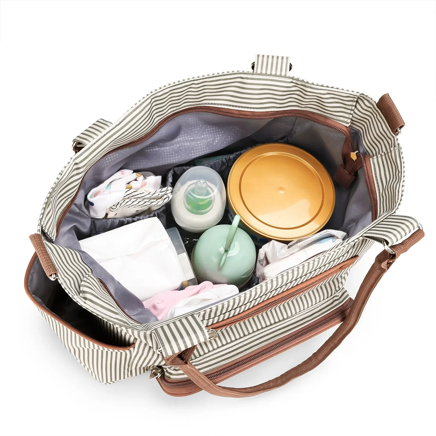 Women Shoulder Bag Travel 7 Pcs/Set Baby Diaper Bags Go Out Large Capacity Newborn Nappy  Bag with Changing Pad Multi-functional