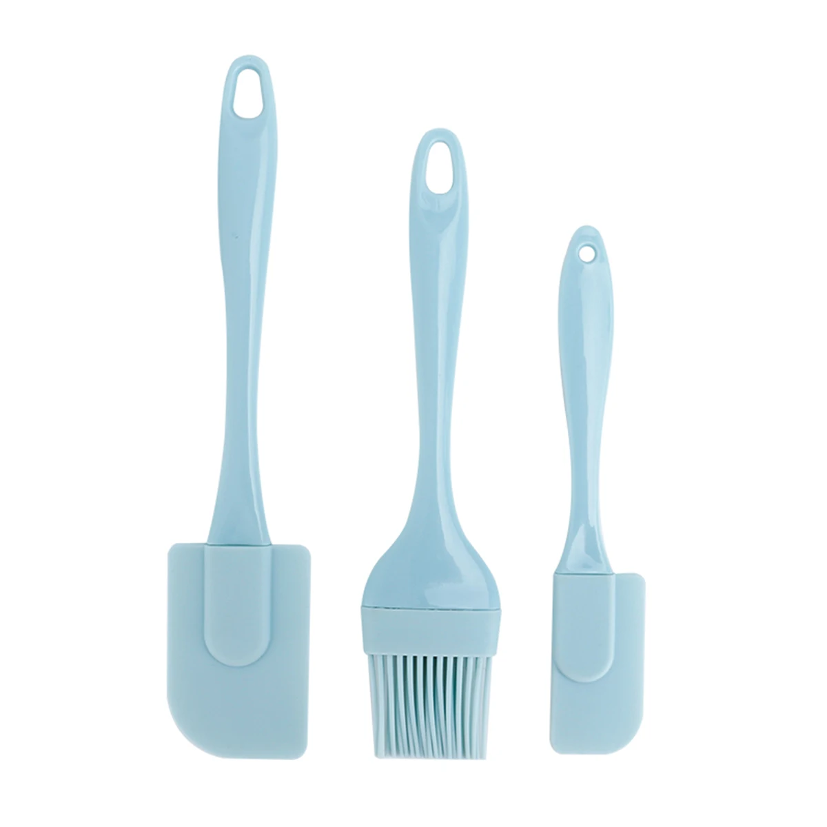 Spatule à crème 3PCS-Silicone ; mélangeur de beurre pour gâteau au pain ; pinceau à huile avec grattoir à gâteau à manche en PP.