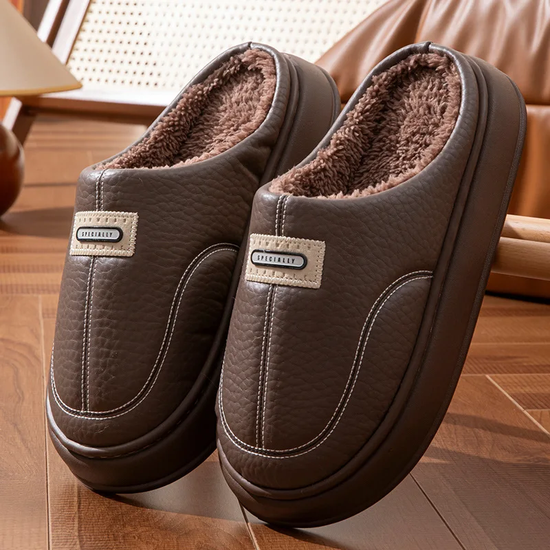 

Winter Home Cotton Slippers for Men 2025 New Comfortable Warm Men's Slippers Soft Non-slip Men's Casual Shoes