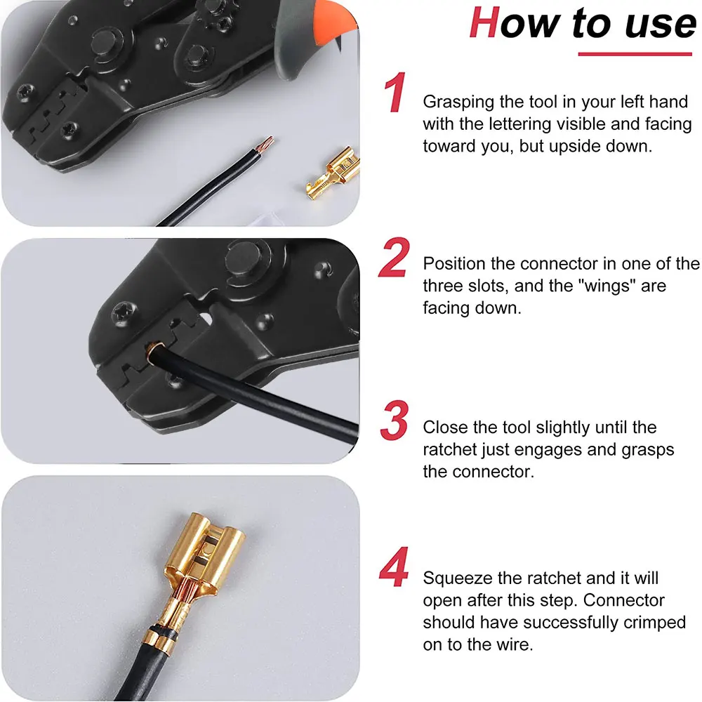 SN-28B AWG23-16 Ratchet Crimping Tool,for 2.54mm 1 2 3 4 5 6 7 Pin Housing Connector Male Female Pin Header Crimp Connector