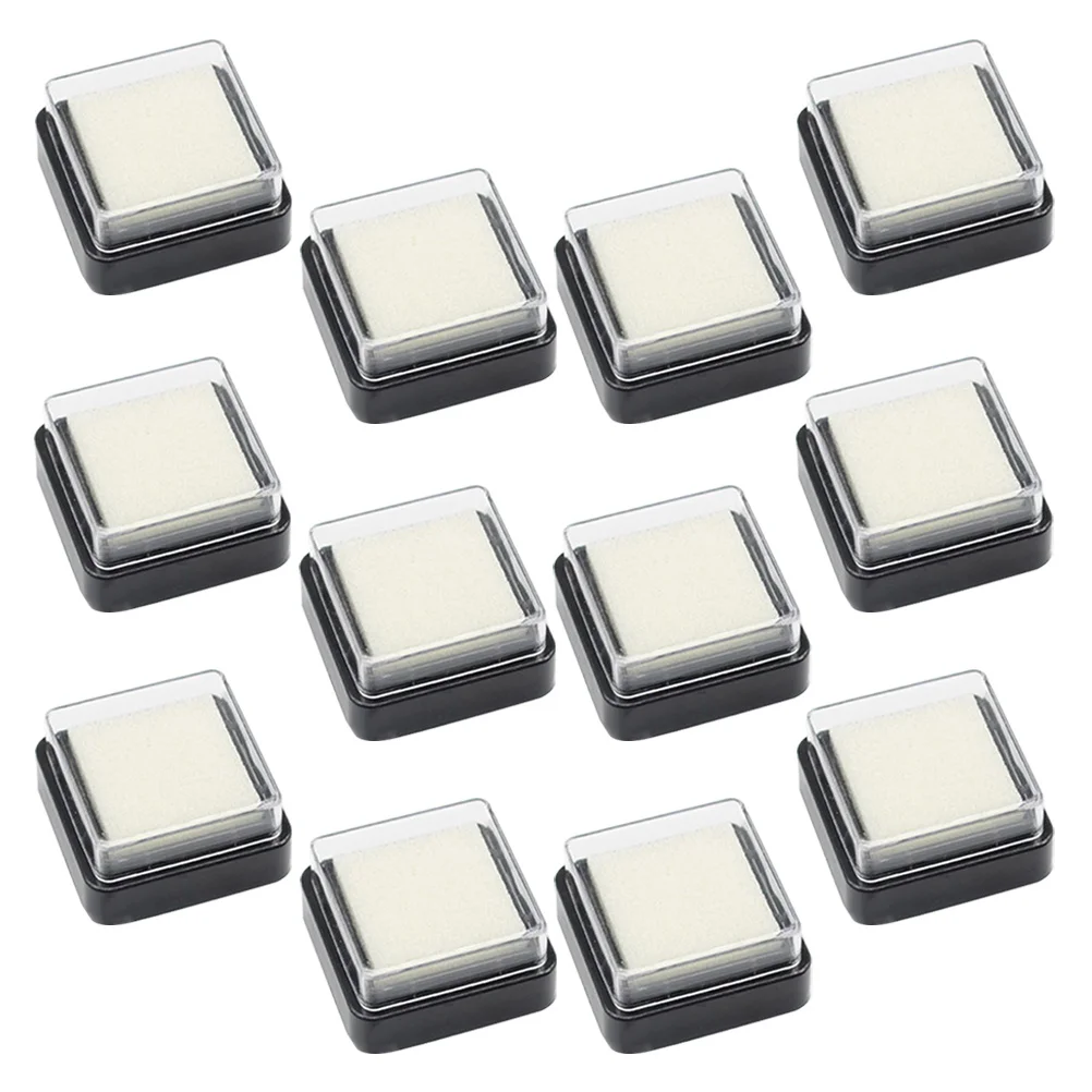 12개 DIY 빈 스탬프 잉크 패드 다기능 세척 가능한 지문 잉크 패드 사무실 스크랩북 카드 공예용