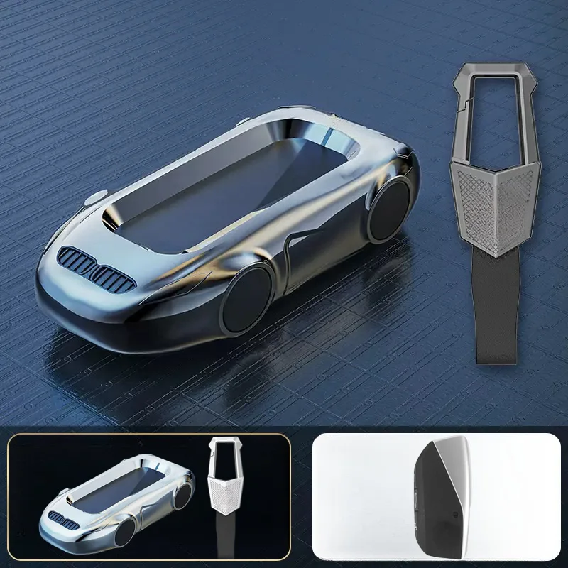 Zinc Alloy Silicone Car Renote Smart Key Fob Case Cover Holder Bag With Keychain For BMW 7 Series XM IX I7 G07 X7 2023