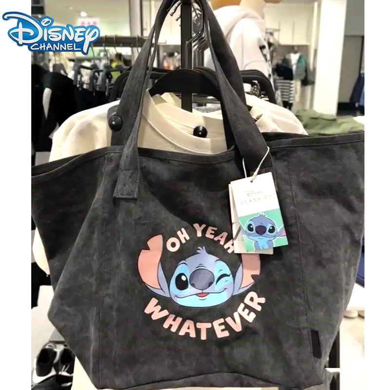 Disney Stitch Handbag Cartoon Cute Bag Denim One Shoulder Canvas Bag Shopping Bag Party Gift