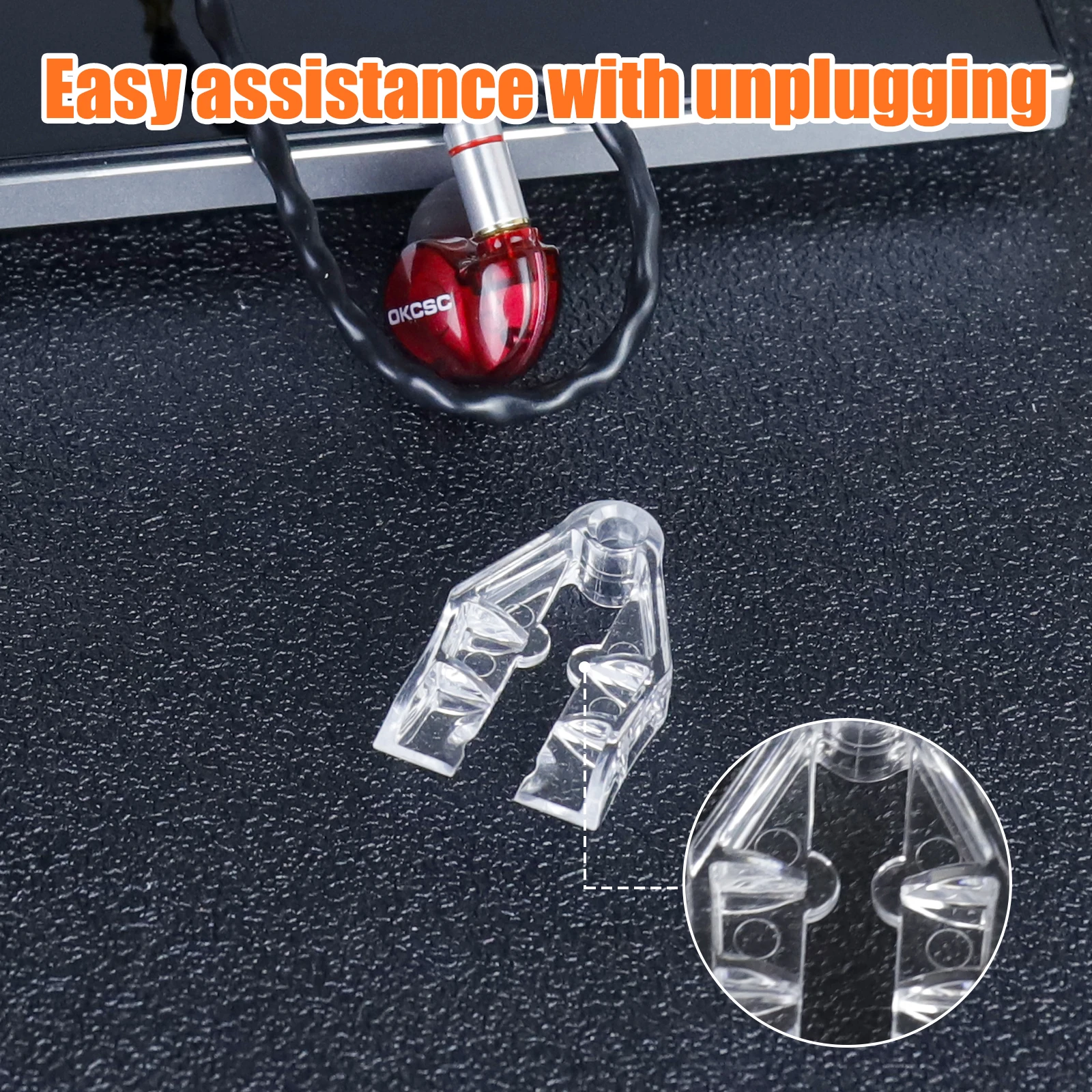 

OKCSC MMCX Auxiliary Tool MMCX Joint Special Anti-break Connector Earphones Line Removal Prevents Breaks and Connector Damage