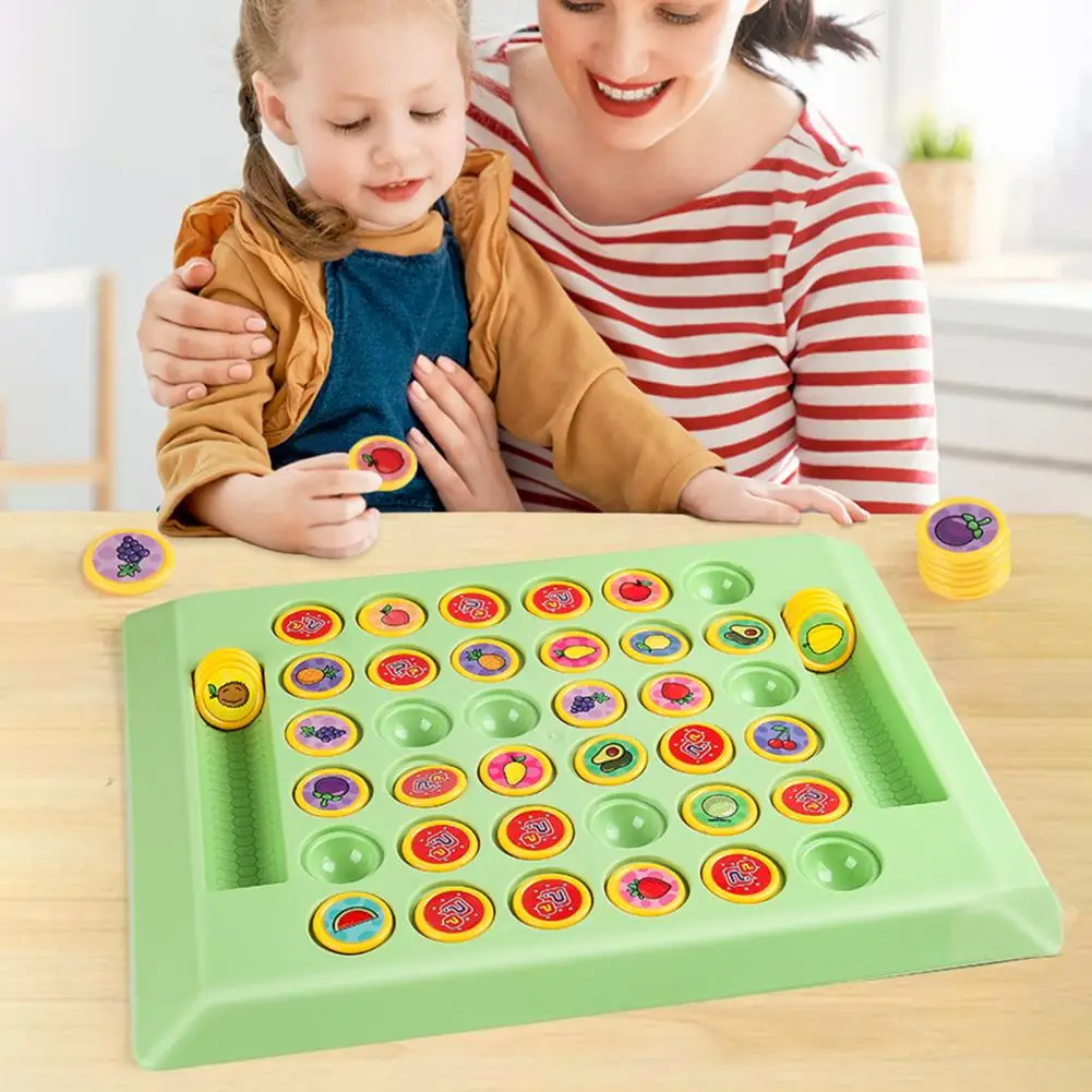 Educational Kids Memory Toy Educational Memory Challenge Toy for Toddlers Fruit Chess Matching Board Game for Focus Training 2