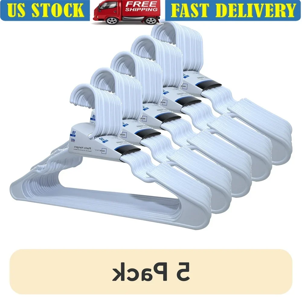 

18 Pack Notched Plastic Hangers Adult Clothing Organizer Durable Sturdy Hangers Shirts Pants Coats Dress Sweaters Laundry Room