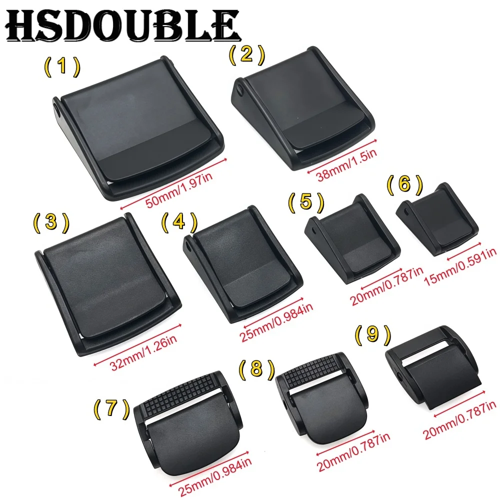 5/25 Pcs/Pack Cam Buckles Plastic Black Toggle Clip Backpack Straps Webbing 5/8\