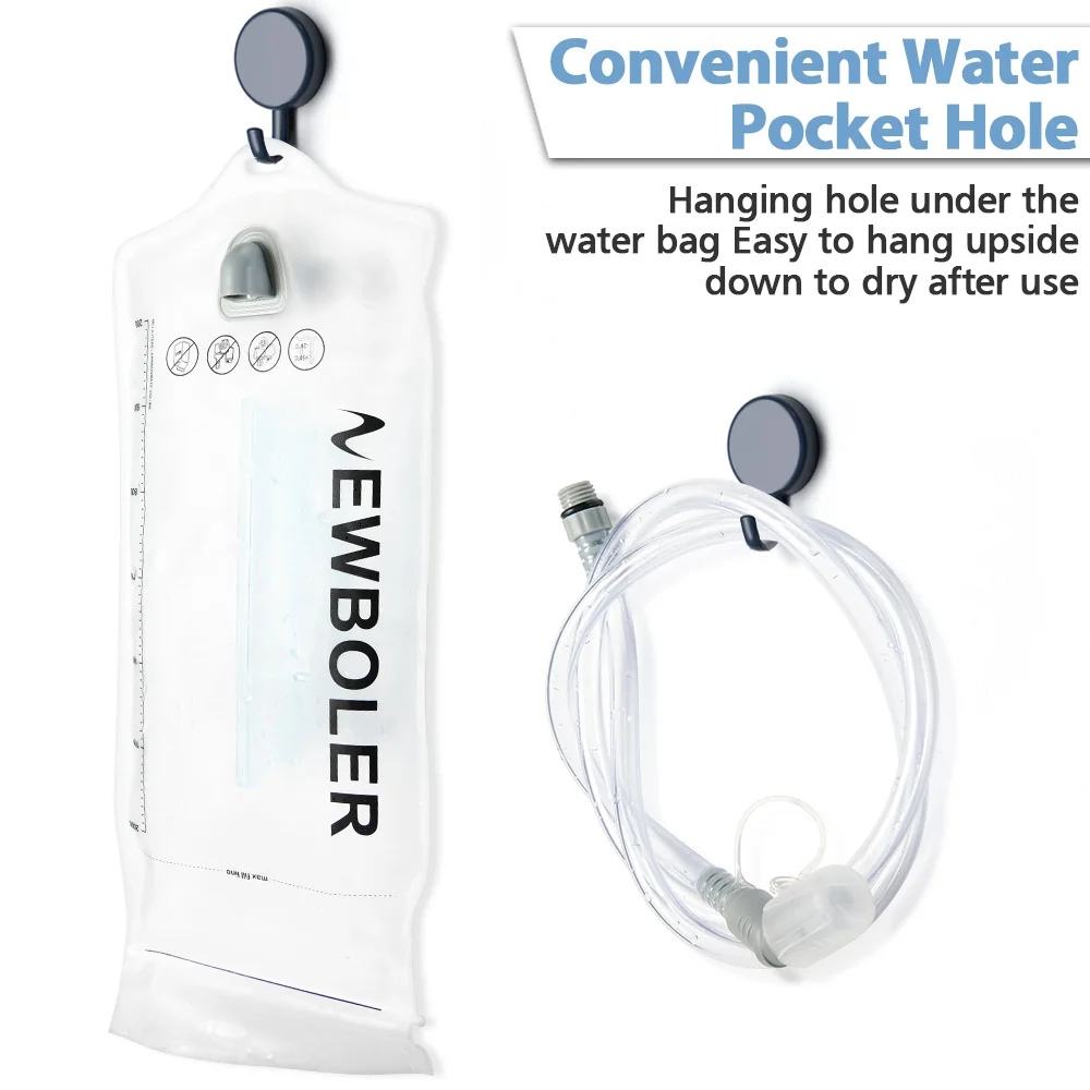 NEWBOLER Wasserblase Trinkrucksack 2L Kapazität PEVA Wasserbeutel Reservoir zum Laufen Radfahren Trinkwasser Aufbewahrungstasche – Detail 11