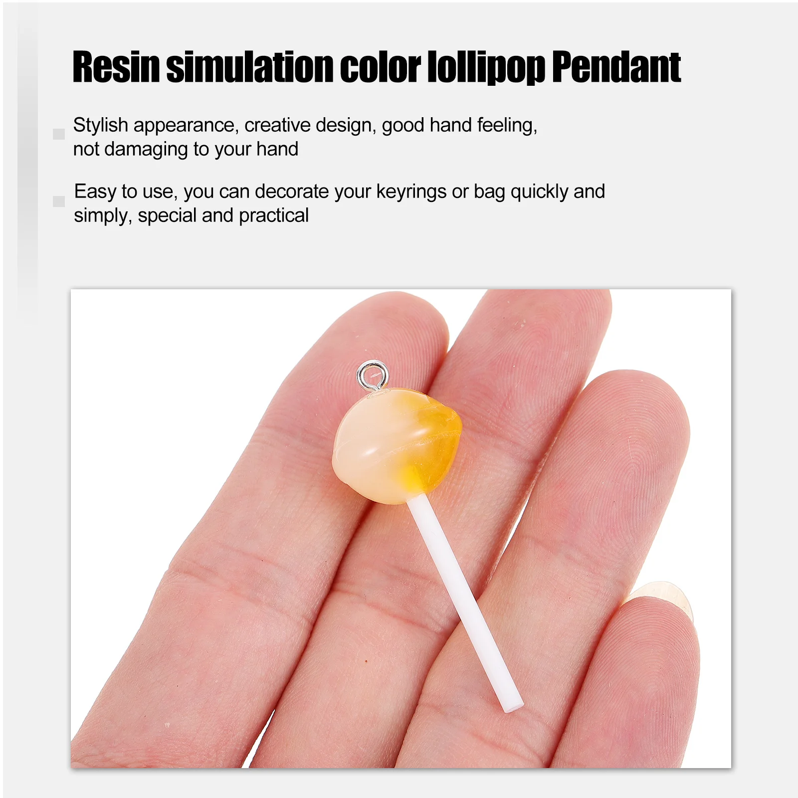 

30 pcs Lollipop Resin Charms Key Ring Pendants Diy Bag Hanging Ornament For Keychain Accessories Birthday Gift Car Key Chains