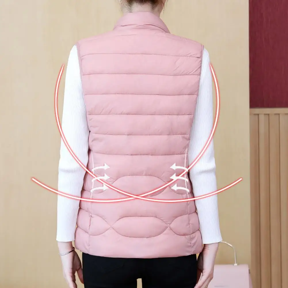 Comfortable Padded Vest Stylish Women's Padded Vest for Autumn Winter Ultra Light Sleeveless Jacket with Zipper Closure for Home