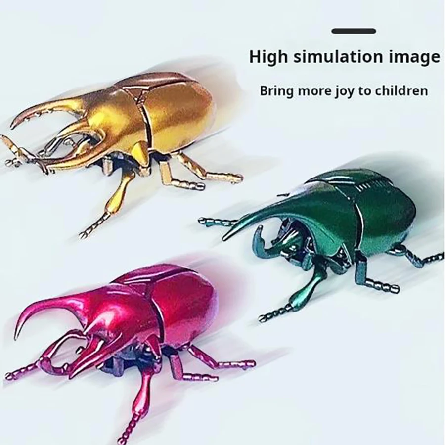 

Creative wind-up chain simulation fighting beetle unicorn insect model children's observation educational toy