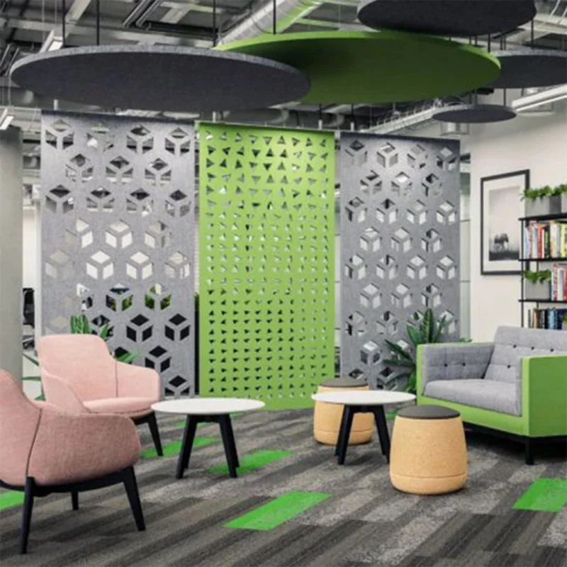 Custom.3d الدائمة المنقولة مكتب الطابق التقسيم مقسم المعاد تدويرها صديقة للبيئة امتصاص الصوت PET ورأى لوحة الحائط الصوتية