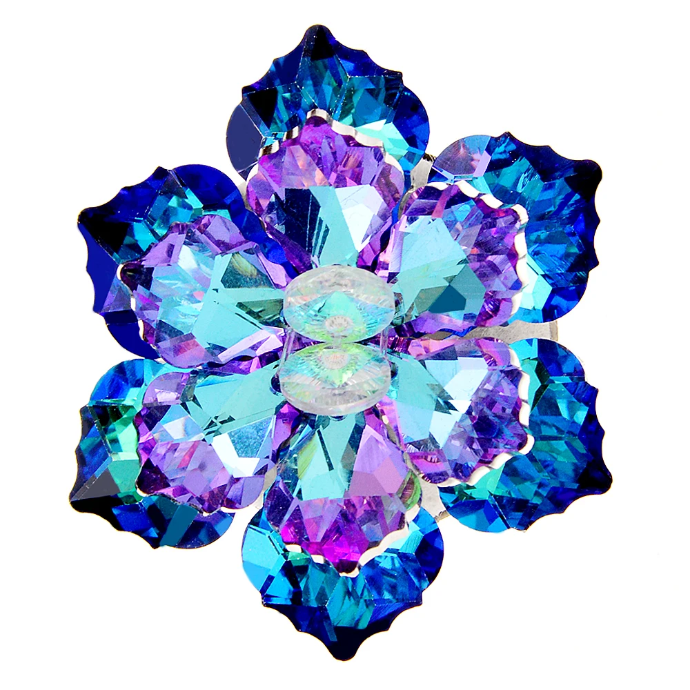 CINDY XIANG Crystal Flower Brooches For Women Handmade Shining Sparking Pin 10 Colors Available Dress Coat Accessories