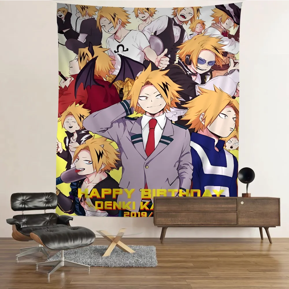 My Hero Academia Kaminari Denki  Tapestry Anime Tapestry Hanging Tarot Hippie Wall Rugs Dorm Wall Hanging Sheets