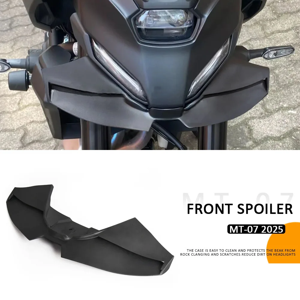 

Motorcycle New Sport Downforce Naked Front Spoilers For YAMAHA MT-07 MT07 MT 07 2025 Aerodynamic Wing Deflector Black mt07