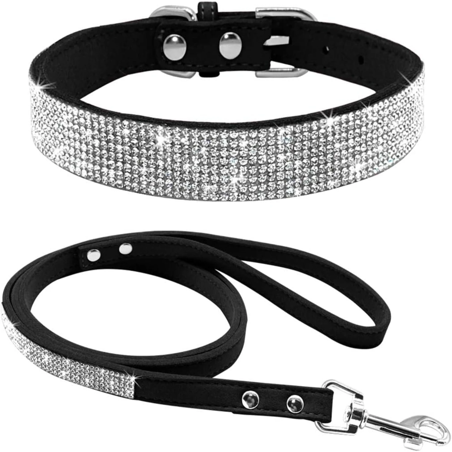 

Upgrade your fashionable furry friends style with this elegant and chic studded pet accessory set. Elevate their wardrobe with