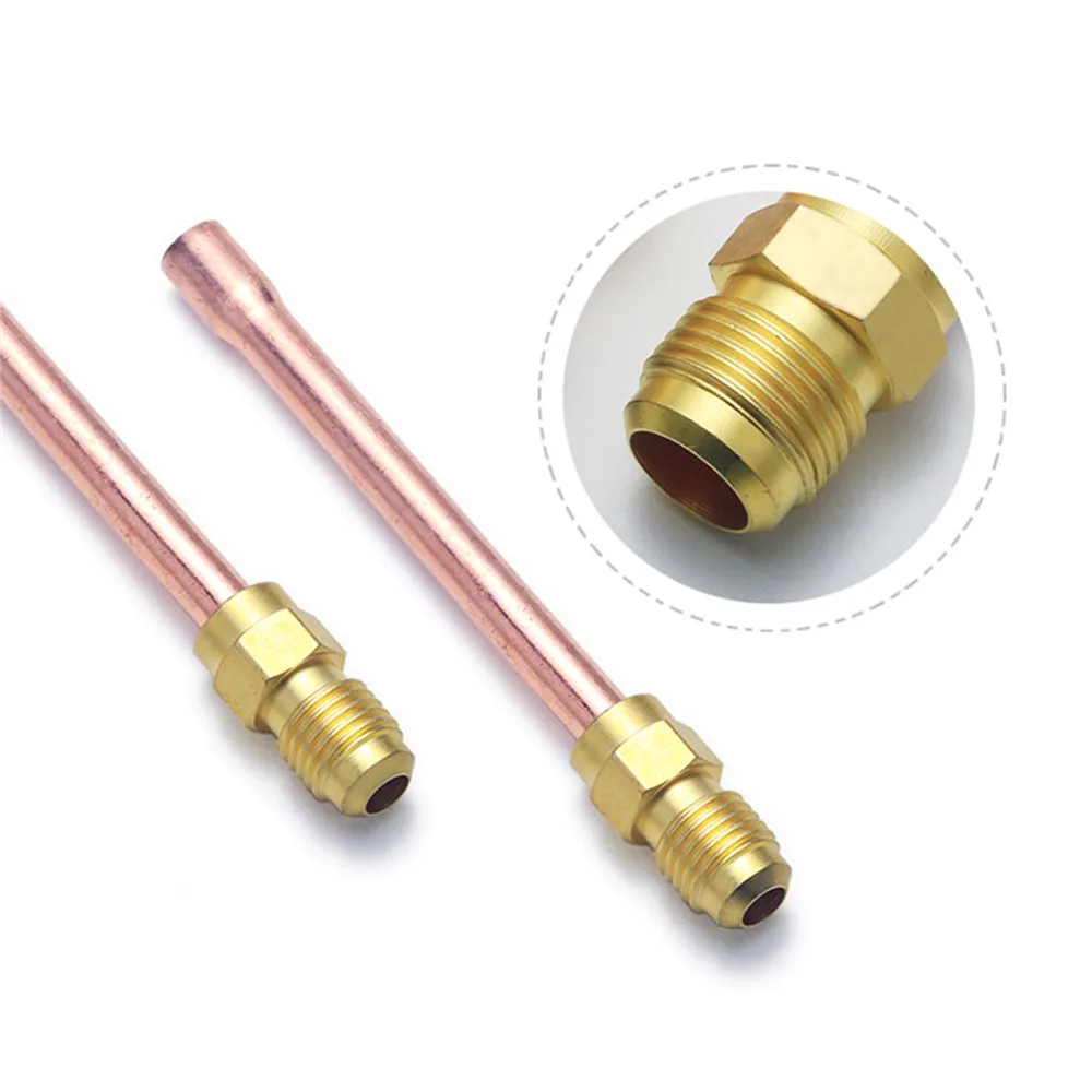 1/4 3/8 1/2 Pure Copper Tube Connetor Thickened Joint Pipe 6 10 12 Welding Head Air Conditioner Repair Parts