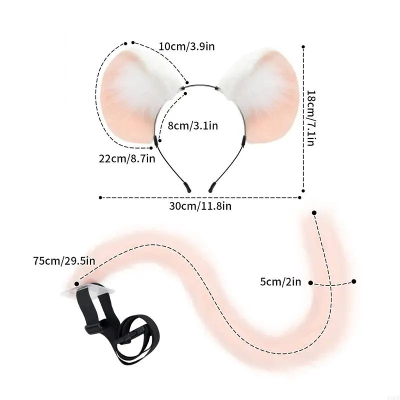 H58E Sexy Animal Mouse Ears Bandbands fausse fourrure Cats Cost Cosplays Costume souris