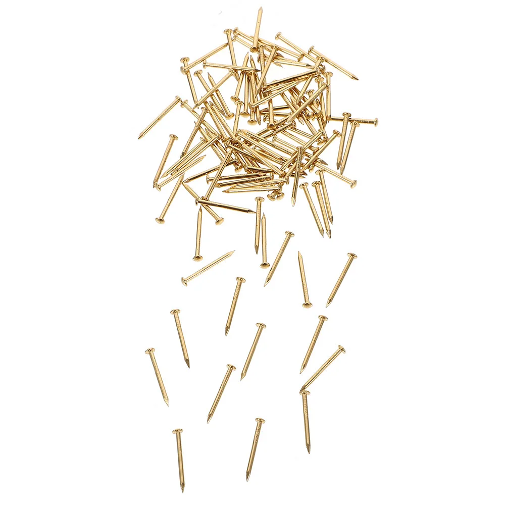 200 Pcs Screw Brass Nails Tack Home Copper Round Head Baby for Hanging Wall Decor Mini