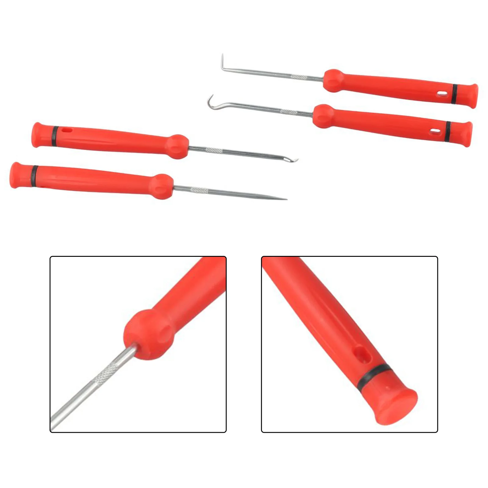 4x 180mm Auto Car Oil Seal Screwdrivers Set Red/Blue Hose Removal Hook Set O-Ring Seal Gasket Puller Remover Pick Hooks Tools