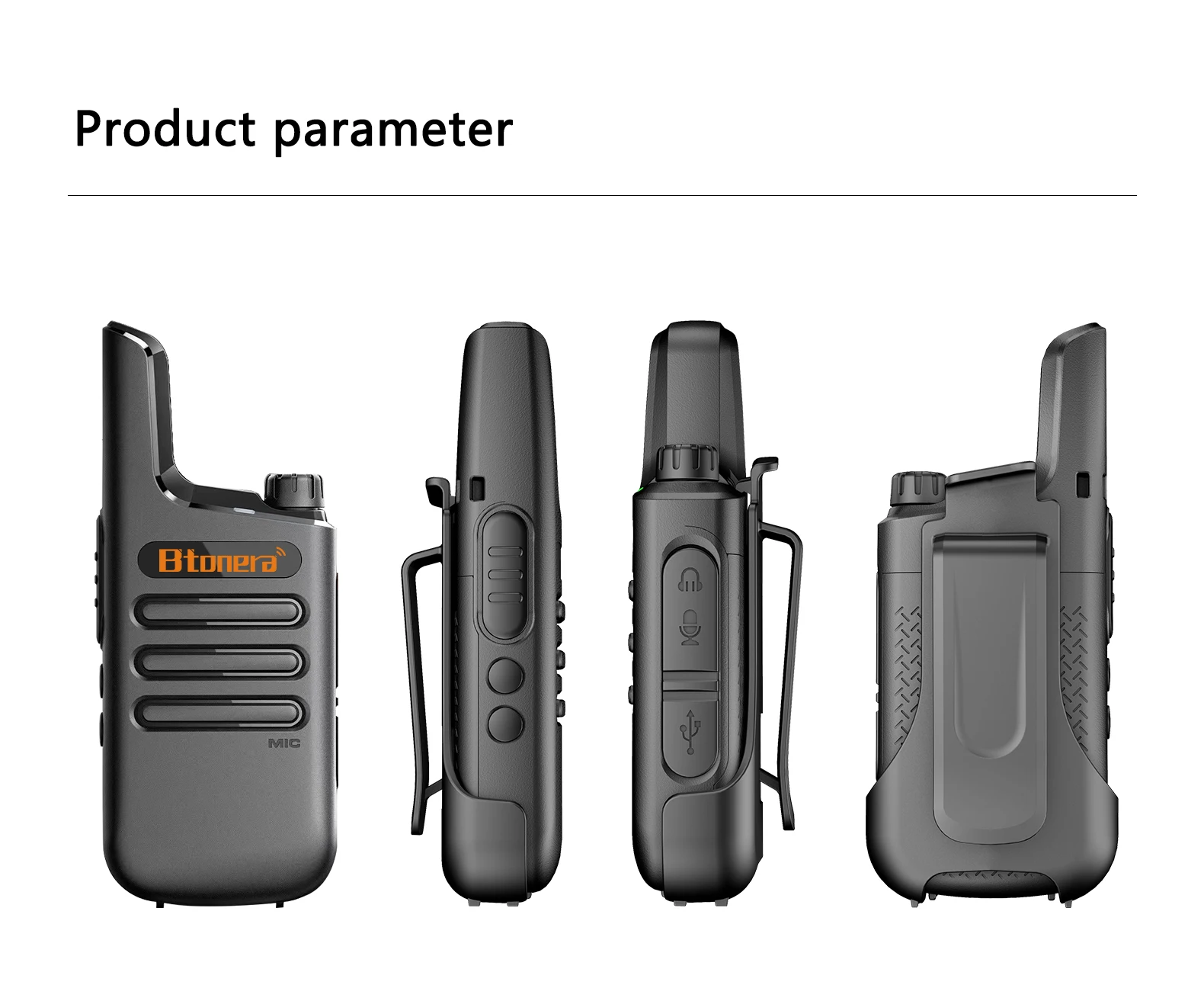 BTONERA Mini Walkie Talkie 2 pcs PMR 446 FRS Walkie-Talkies Two Way Radio Portable Communication Equipment PTT Radio Hotel Cafe