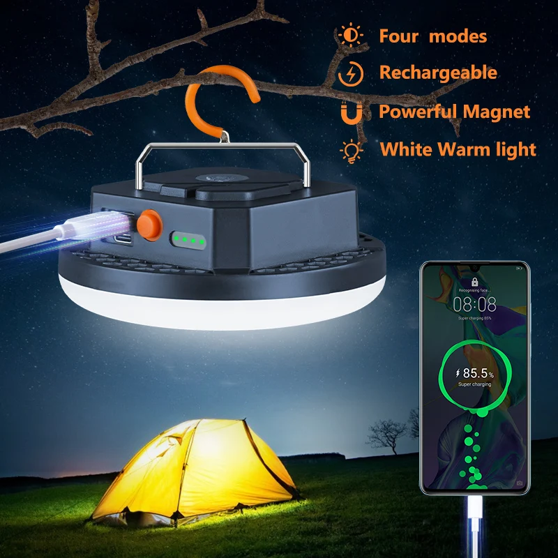 10000MAH LED Tent Light Outdoor Waterproof Camping Lamp Portable Rechargeable Magnet Lamp for Camping Fishing Emergency Lighting