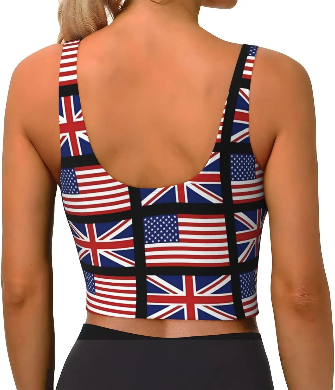 Custom Top Women Sports Bras Scoop Neck Yoga Crop Tank Tops U Back Fitness Exercise Workout Running Top Removable Pads Outfits
