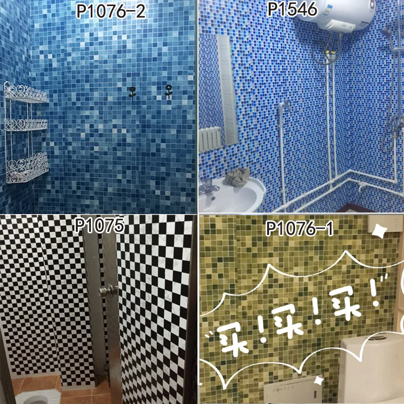 0.45x5M Classic Mosaic Bathroom Waterproof Self-Adhesive Wallpaper Wall Renovation Decoration Kitchen Oil Proof Instant Sticker