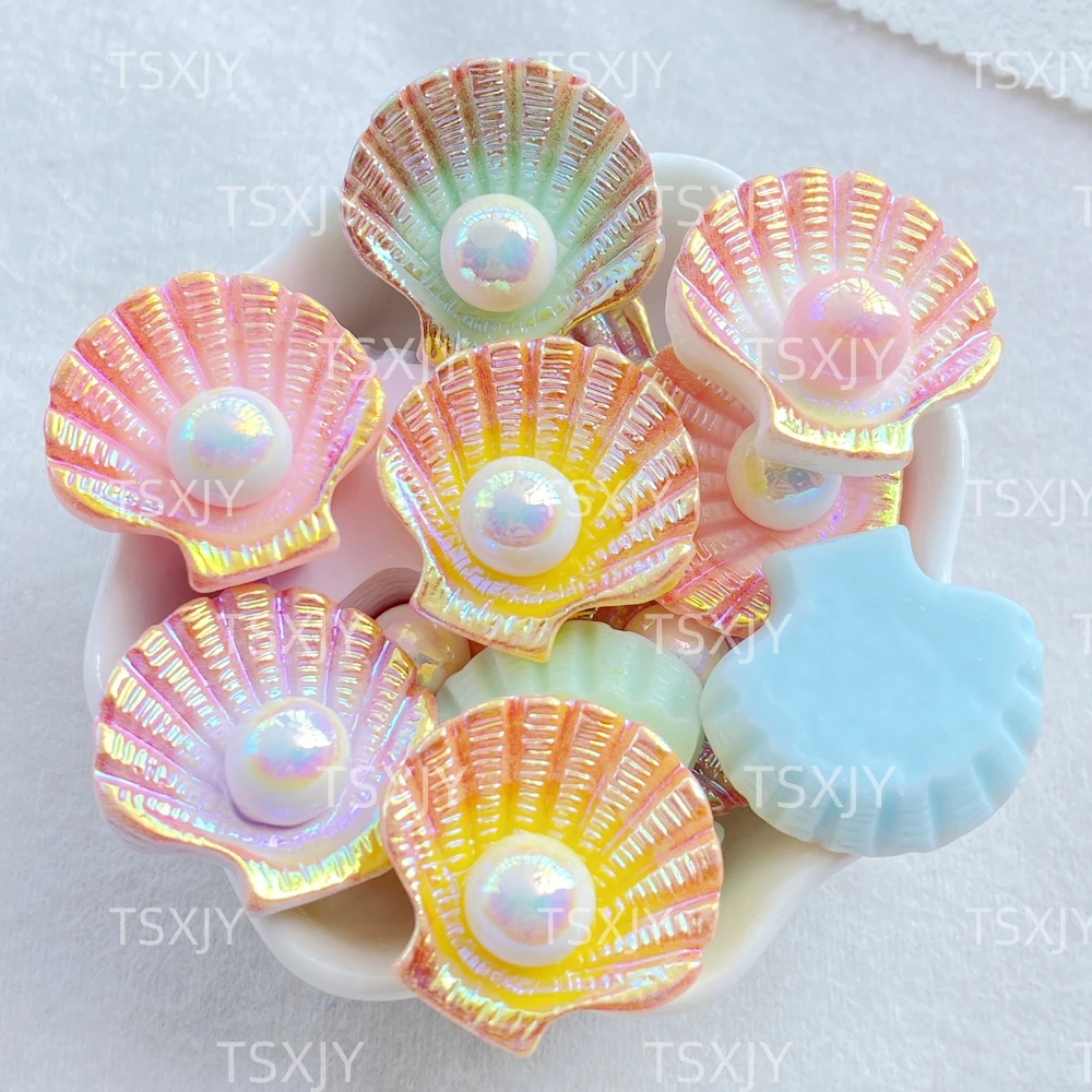 10Pcs New Cute Resin Cartoon Shell Series Flat back Scrapbooking DIY Jewelry Craft Decoration Accessories - Image 3