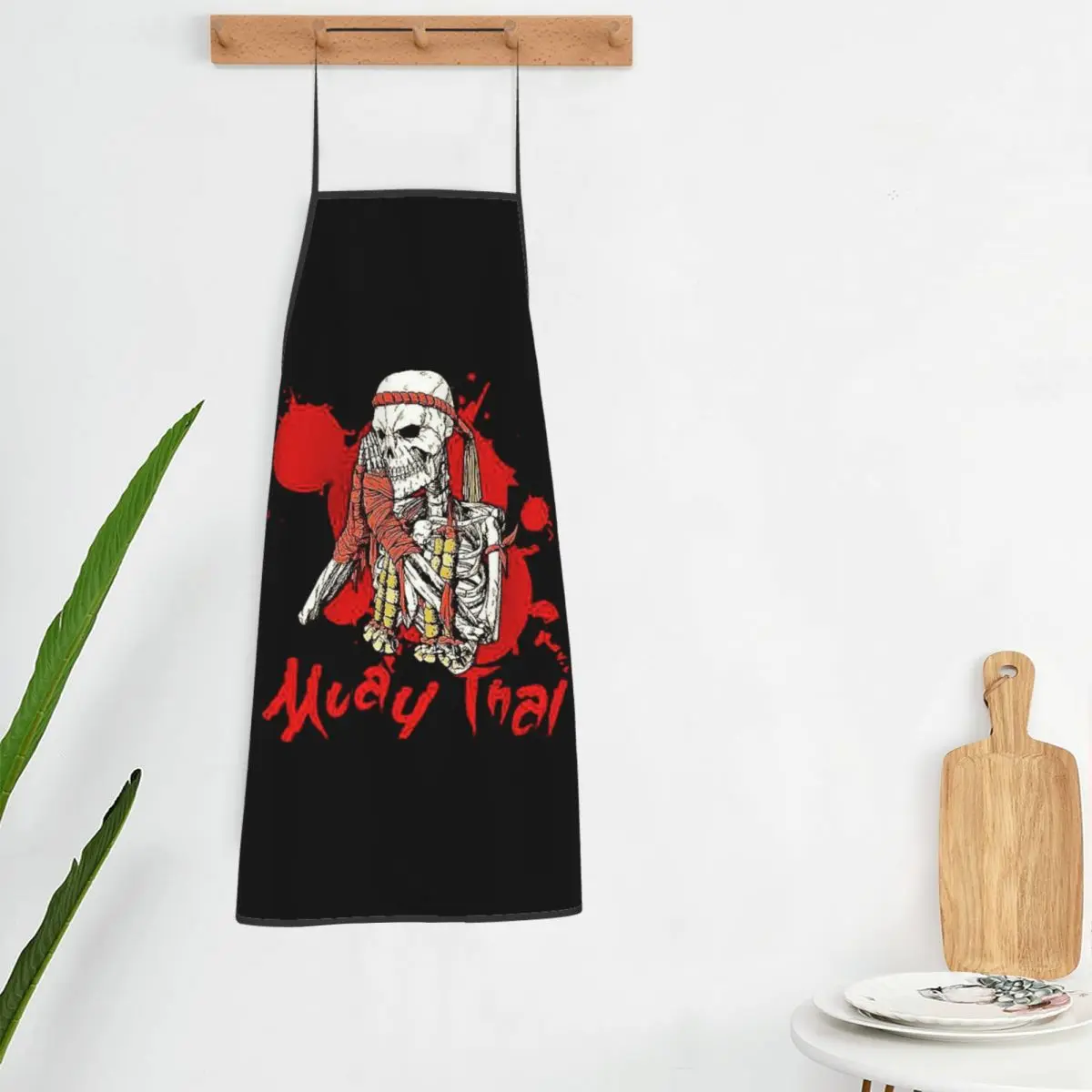 Twin Tiger Sak Yant Tattoo Thailand Muay Thai Apron Chef Cooking Cuisine Tablier Bib Kitchen Cleaning Pinafore for Women Men