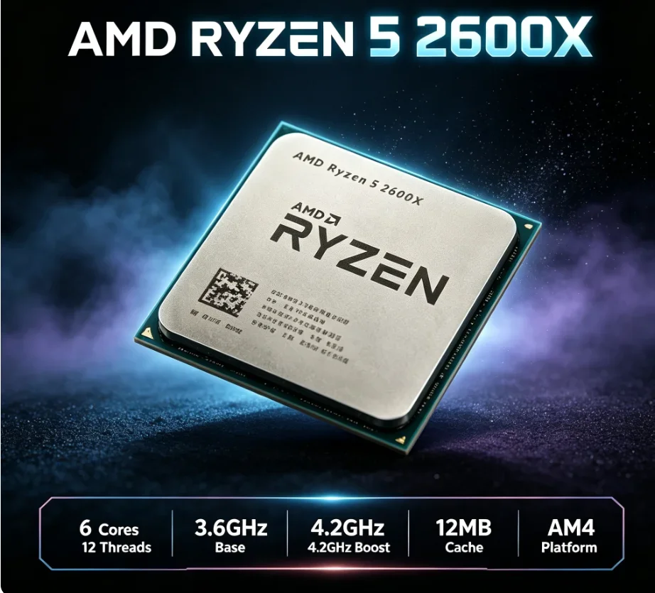 

Multi-task Office Streaming CPU AMD Ryzen 5 2600X R52600X 3.6GHz 95W AM4 Desktop Chip For Simulator Multi-opening Live