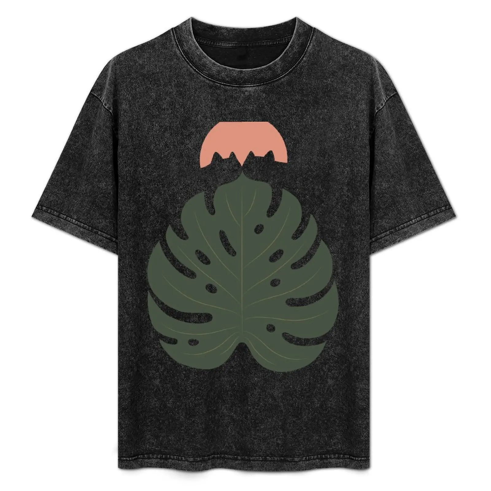 Cat and Plant 37 T-Shirt Plus Size Summer Short Sleeve T-Shirt