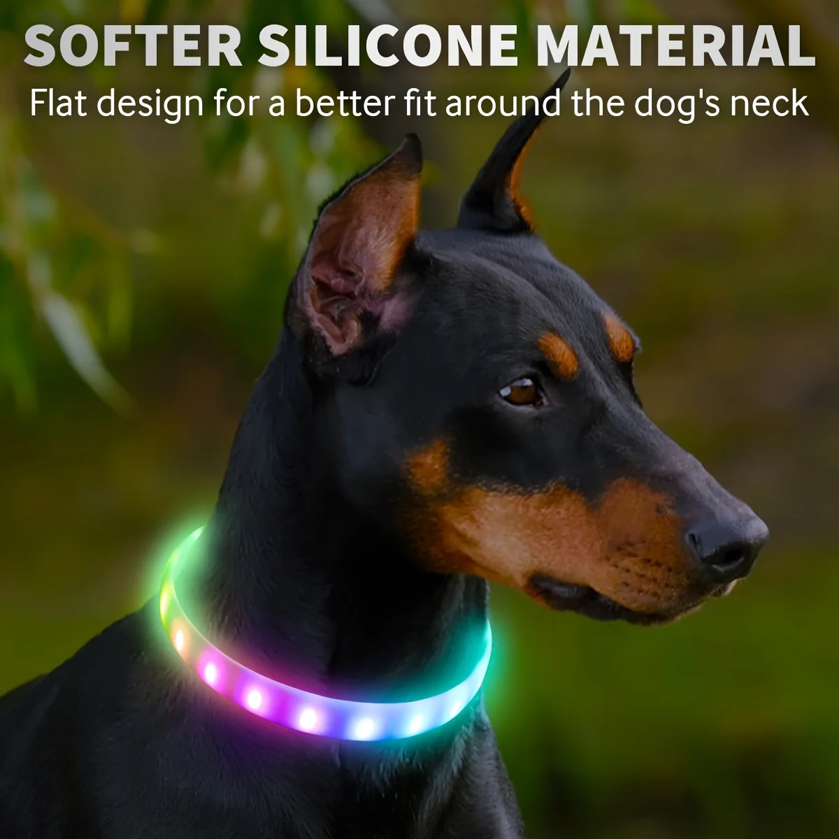 LED Dog Collar, Light Up Dog Collars, USB Rechargeable Dog Lights For Night Walking, Adjustable Safety Necklace For Small Medium