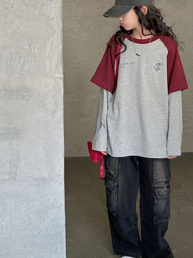 اللون حجب الأطفال معطف الفتيات ملابس علوية 11 12 سنة الملابس 7 تي شيرت فتاة الاطفال قميص من 8 الكرتون موضة تي شيرت